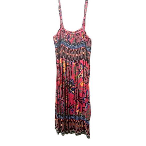 Rainbow Jo Dress Women's Size Large Pink Hawaiian Coastal Vacation Resort Tank - Picture 1 of 5